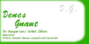 denes gnamt business card