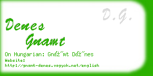 denes gnamt business card